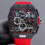 Swiss Quality Richard Mille RM50-03 McLaren F1 Carbon Watch Red Nylon Strap